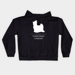 Yorkshire Terrier Dog White Silhouette Kids Hoodie